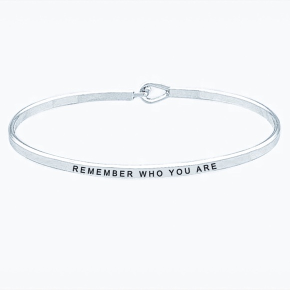 Remember Who You Are Silver Hook Dainty Bracelet - Picture 2 of 2